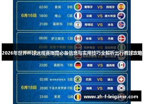 2026年世界杯球迷观赛指南必备信息与实用技巧全解析出行看球攻略